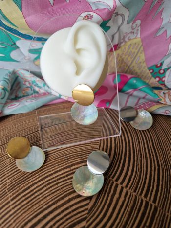 Océane les boucles d'oreilles en acier inoxydable et coquillage parfait pour l'été