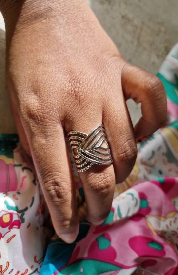 bague manchette en acier inoxydable or ou argent